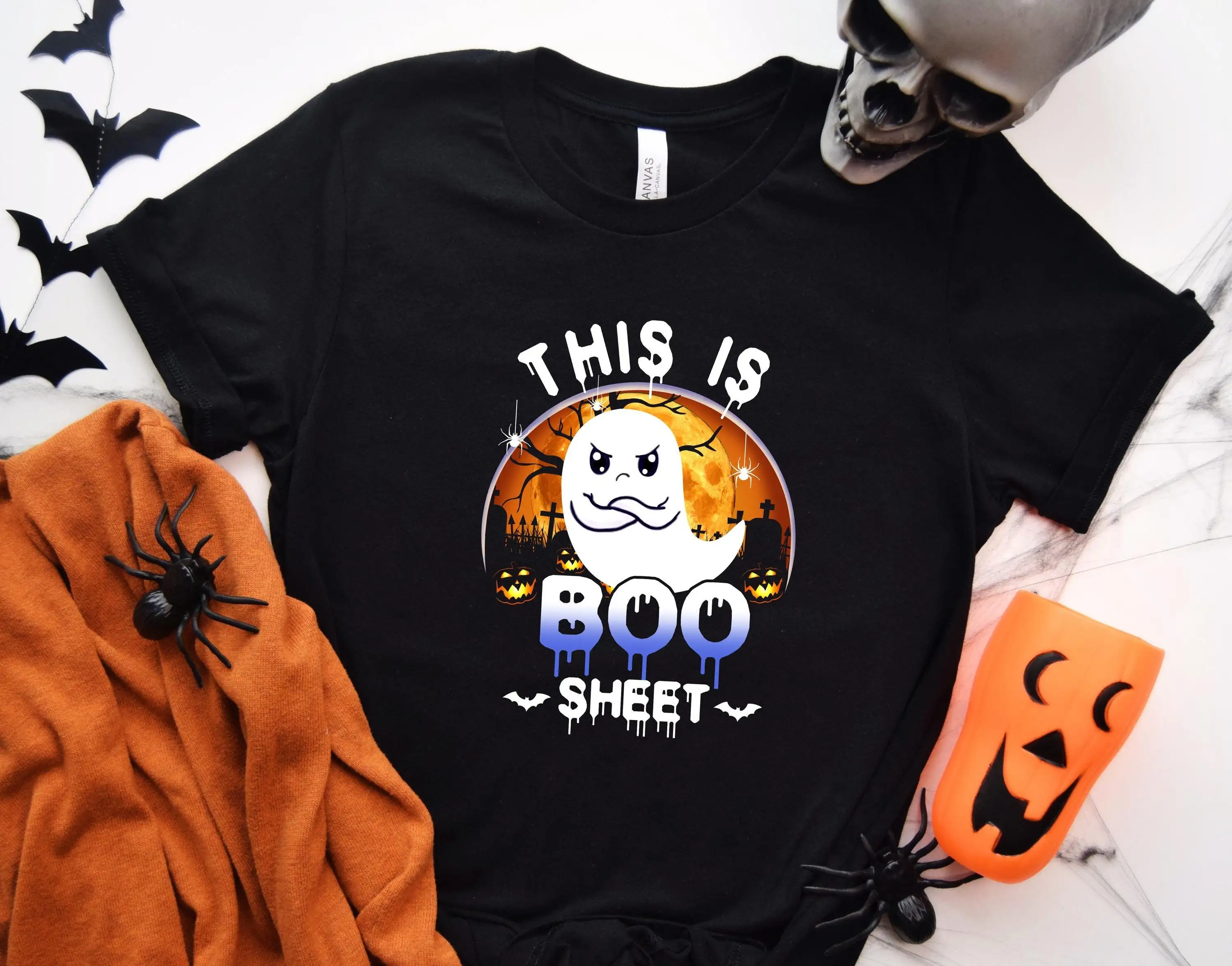 This Is Boo Sheet T Shirt Cute Ghost Funny Halloween Witch Trick Or Treat