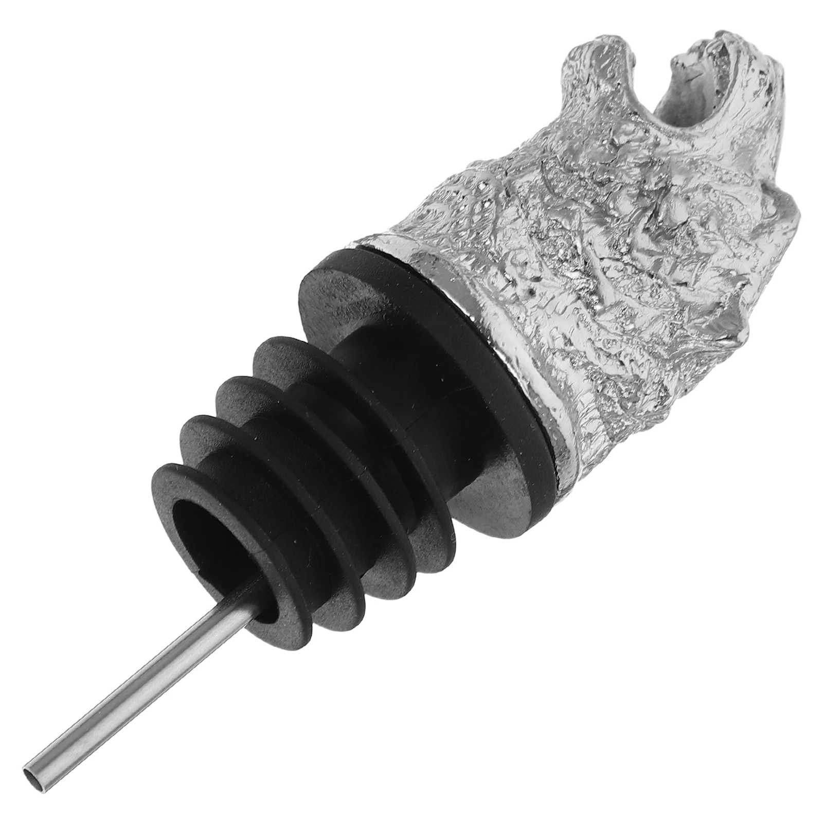 

Tiger Head Bottle Plug Spout Silver Liquor Pourer Fresh Keeping Decorative Animal Pourer Spout Kitchen Bar Supplies