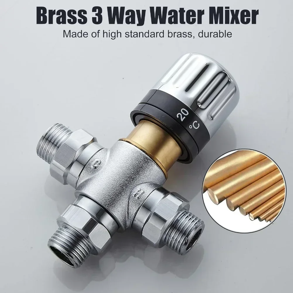 Long-lasting Copper Thermostatic Mixing Valve For Stable Hot &Cold Water Control Home Improvement Hardware Parts For Home
