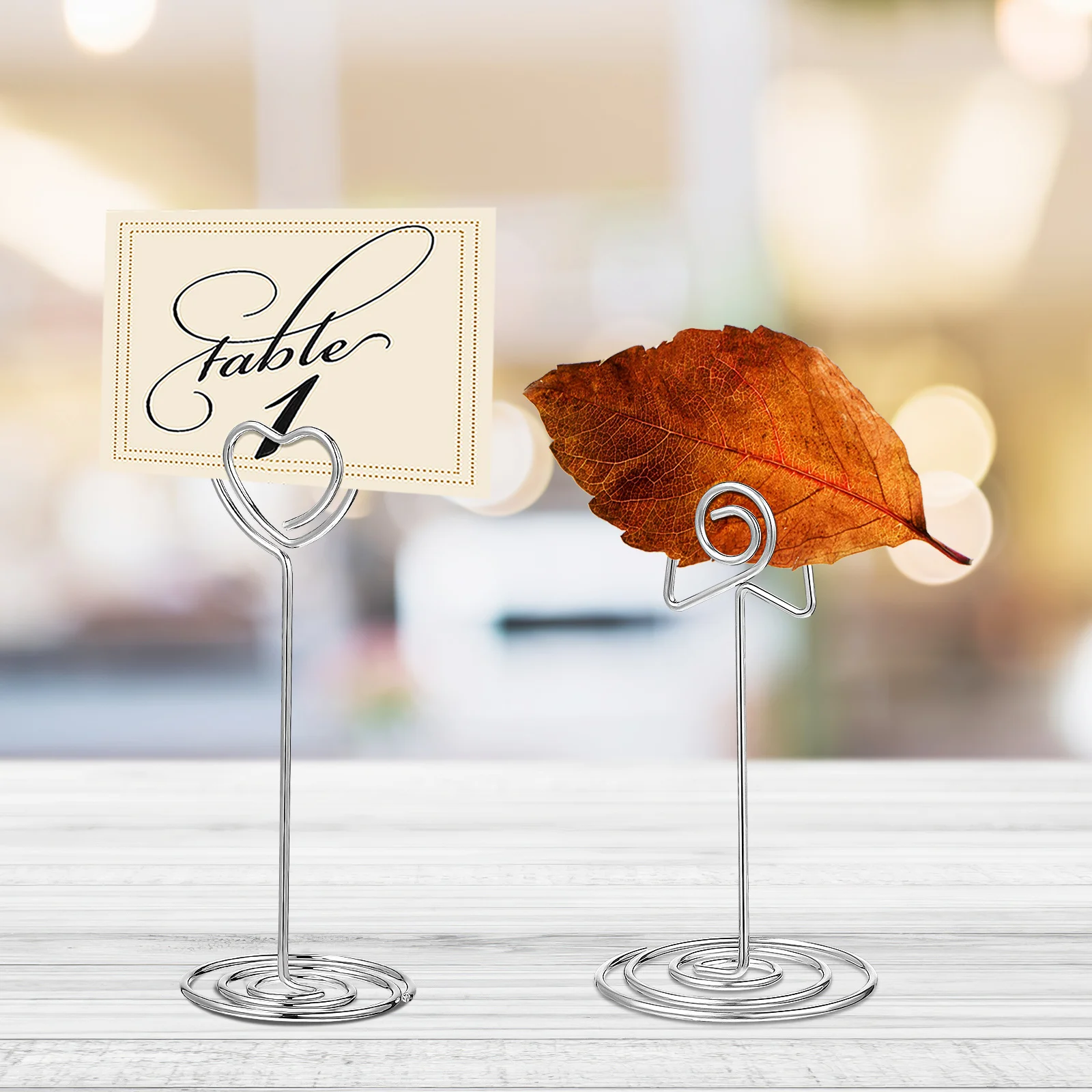 

20Pcs Card Holders Elegant Desktop Photo Clips for Table Number Display Stand Wedding Party Favors Greeting Card Holder Use