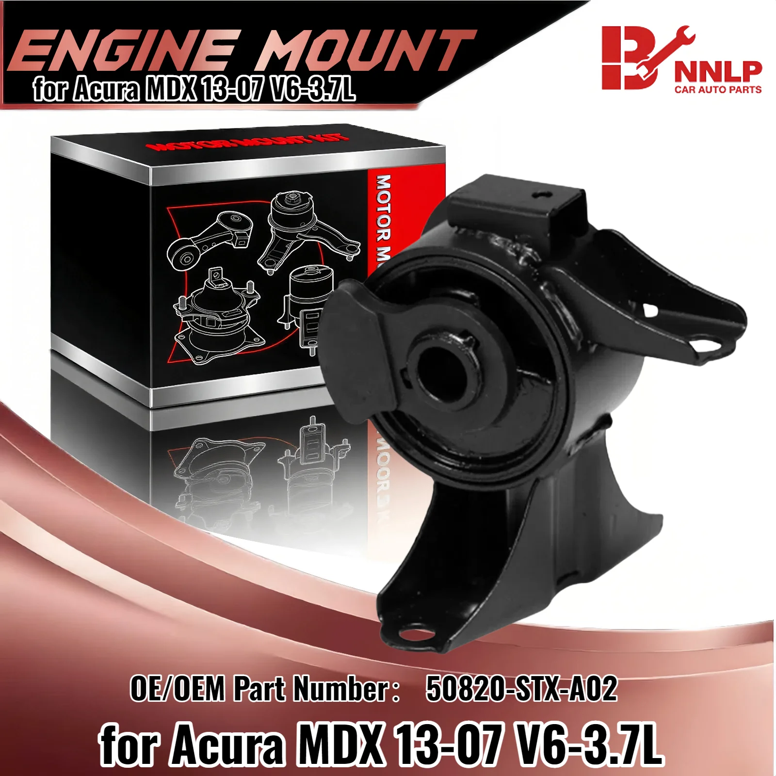 

A65016 Right Engine Motor Mount 1PC for Acura MDX 13-07 V6-3.7L 50820-STX-A02 10044 EM-5992 A65016