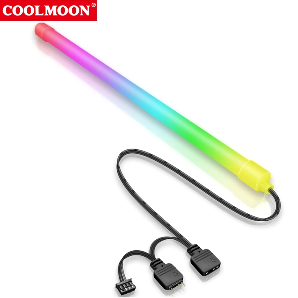 

COOLMOON Y360 F300 30cm Silicone ARGB PC Case LED Light Bar 5V 3PIN 2+4PIN Desktop Lamp Strip Motherboard Decoration Accessory