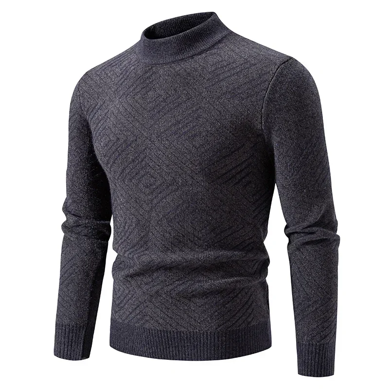 High Quality Men's New Autumn and Winter Casual Warm Color Block Sweater Knit Tops