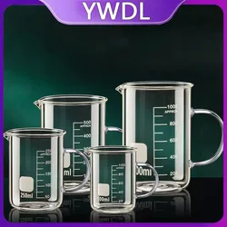 YWDL 50~1000ml With Handle Measuring Cup High Borosilicate Glass Clear Scale Cup Laboratory Beaker Kitchen Baking Measuring Mug