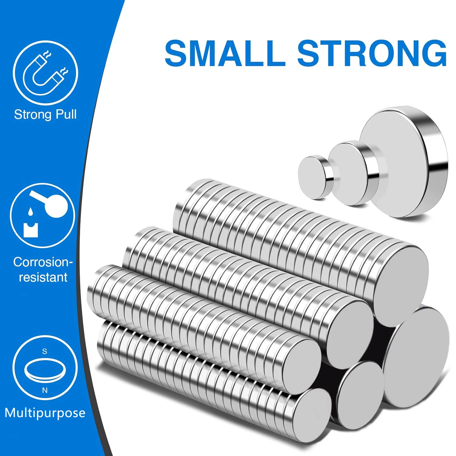 Super Powerful Magnets Strong Disc Magnets for Fridge, DIY, Building, Scientific, Craft, Education, 5x2 8x2 10x2 10x3