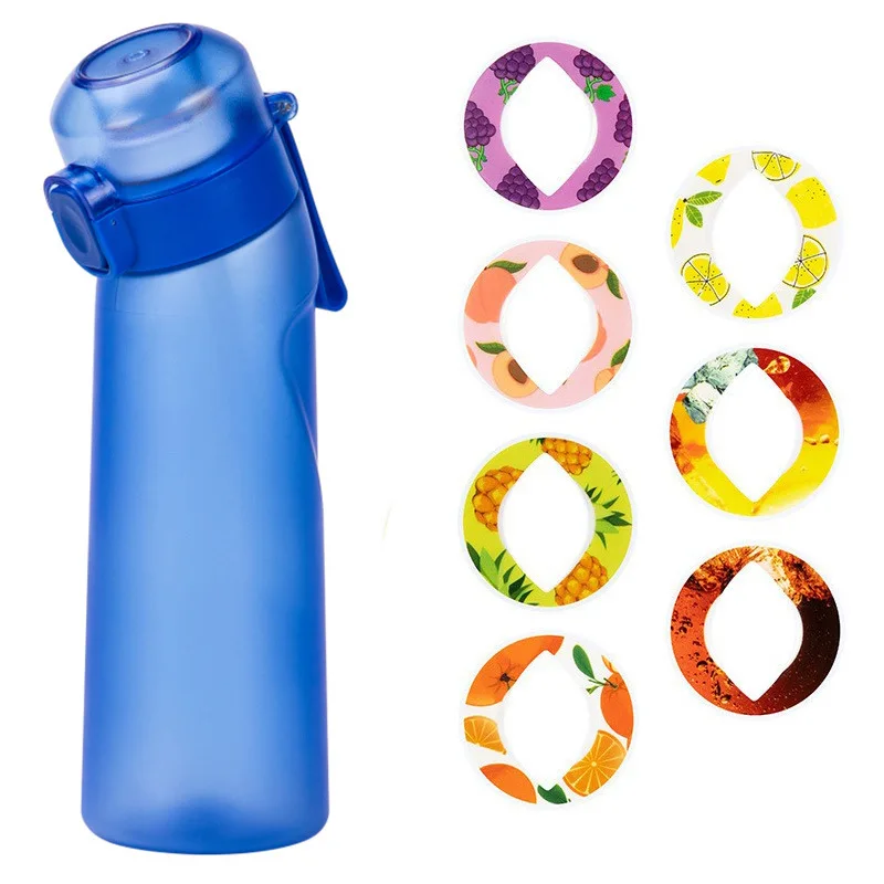 1PCS 650ml Water Bottle with Flavor Pods, Transparent One-click Open Bottle with Straw, Leak-proof, Suitable for Outdoor Sports