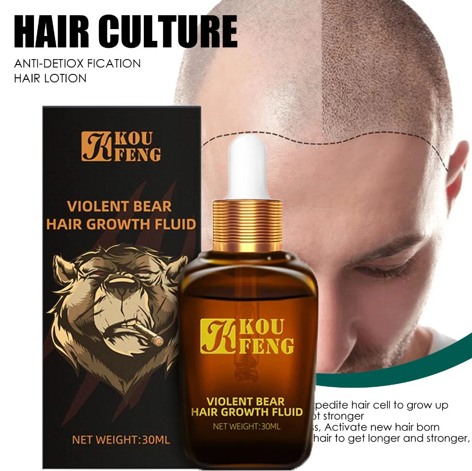 KouFeng Hair Growth Essential Oil Natural Anti Hair Loss Products Fast Grow Prevent Baldness Treatment Germinal Liquid Men Women