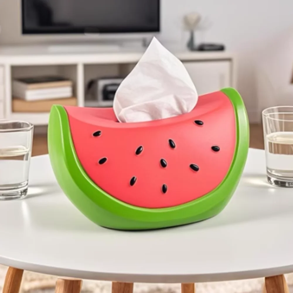 Modell Spielzeug Wassermelone Tissue Box Dekorative Obst Wassermelone Papier Lagerung Box Sammeln Cartoon Wassermelone Ornament Dekoration