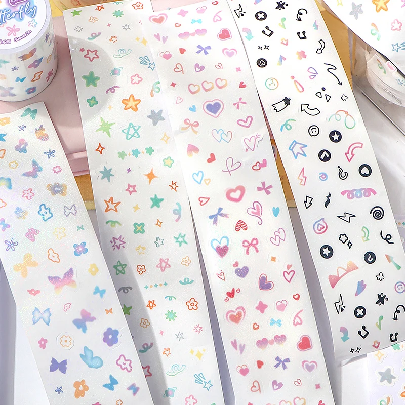 

4PCS/LOT Graffiti Dots series retro decorate paper masking washi tape