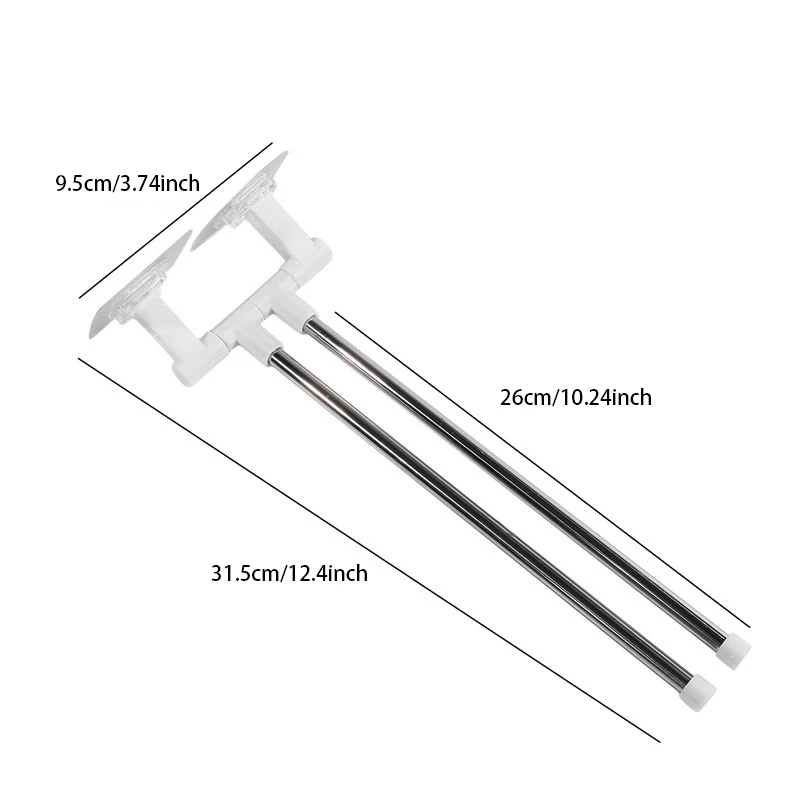 رف تخزين من الفولاذ المقاوم للصدأ للحمام ، منشفة دوارة ، خالية من الثقب ، رف منظم ، أرفف حائط معلقة ، كوب شفط ، حامل مرحاض