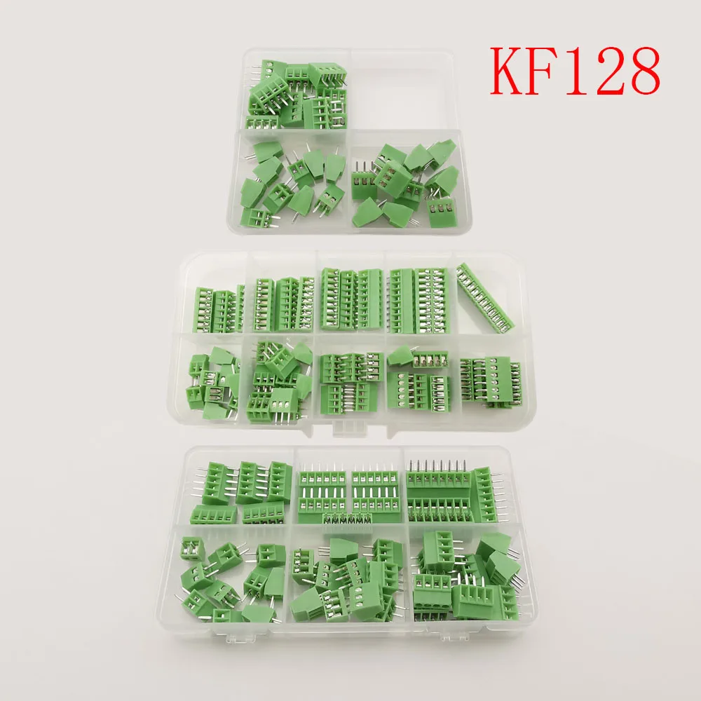 1Box KF128 Pitch 2.54mm PCB Screw Terminal Block Connector Mini 2.54 KF-128 Straight Screw Terminal Kit