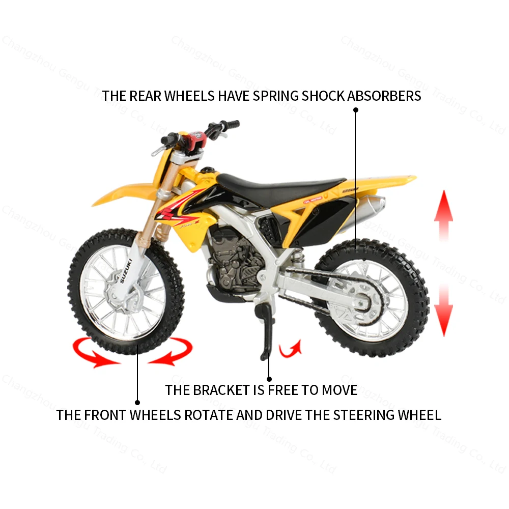 Bburago 1:18 Suzuki RM-Z450 vehículos fundidos estáticos juguetes de modelos de motocicletas coleccionables