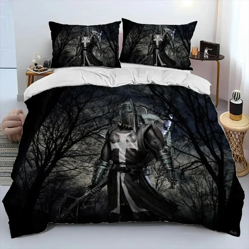 Cavalier Knight Templar Crusaders Bedding Set Bedroom Soft Modern Bedspreads Comefortable Duvet Cover Quilt Cover And Pillowcase
