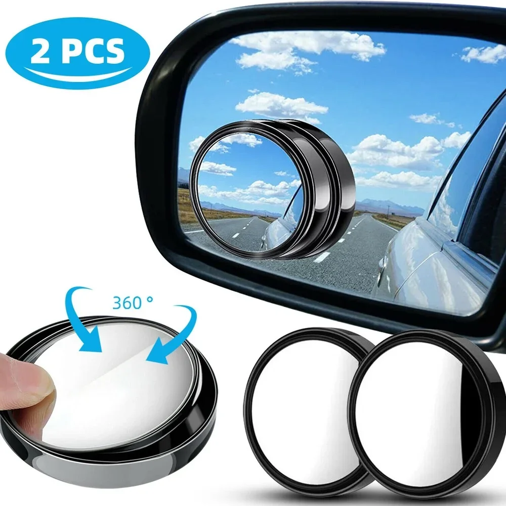 

2Pcs Blind Spot Mirrors Round HD Glass Convex 360° Side Rear View Mirror for Car