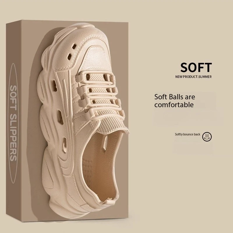 صنادل رجالي سريعة الجفاف من مادة إي في إيه بلون سادة، عصرية وخفيفة الوزن، أساسيات السفر في الهواء الطلق، أحذية الشاطئ، شباشب رجالية غير رسمية