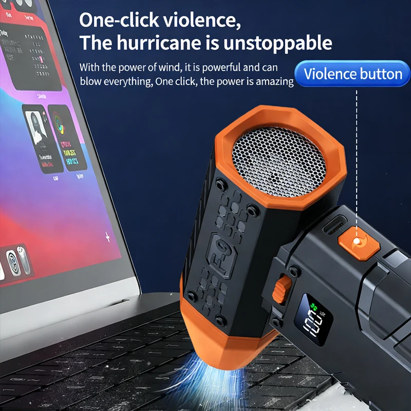 

Ручной мини-струйный вентилятор F9, высокоскоростной, 160000 об/мин, турбо-сильный вентилятор с экраном, 100-скоростной пылеочиститель, инструмент для сухой очистки