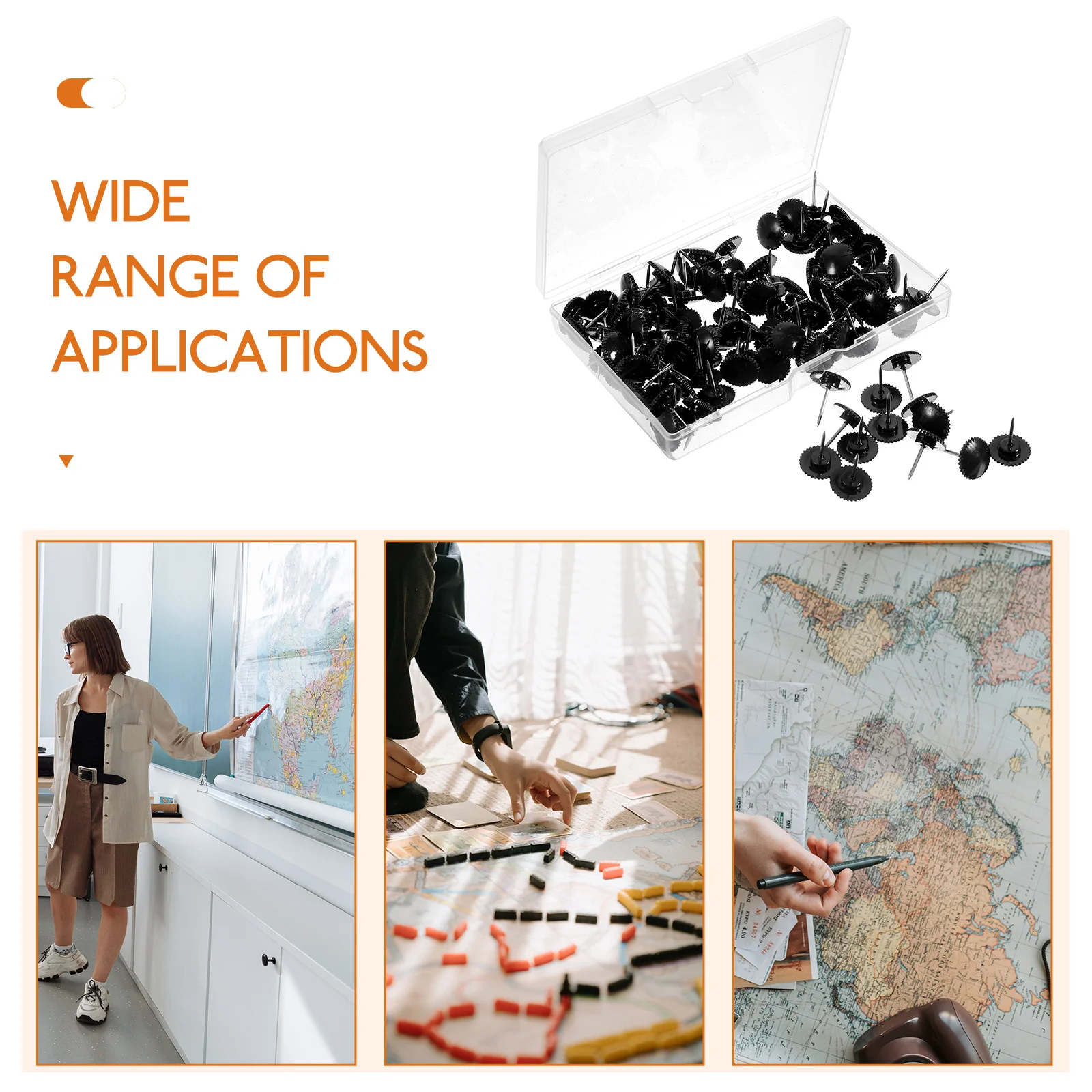 

100pcs Soft Thumb Tacks Colorful Pushpins For Cork Board Map Marking Home Office Supplies Multi-Functional Small Compact