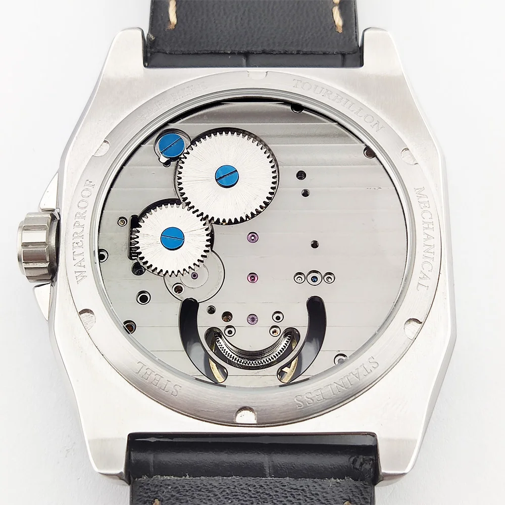 41mm Tourbillon Mechanical Men's watch Stainless steel sapphire glass visual bottom cover luminous luxury business watch for men