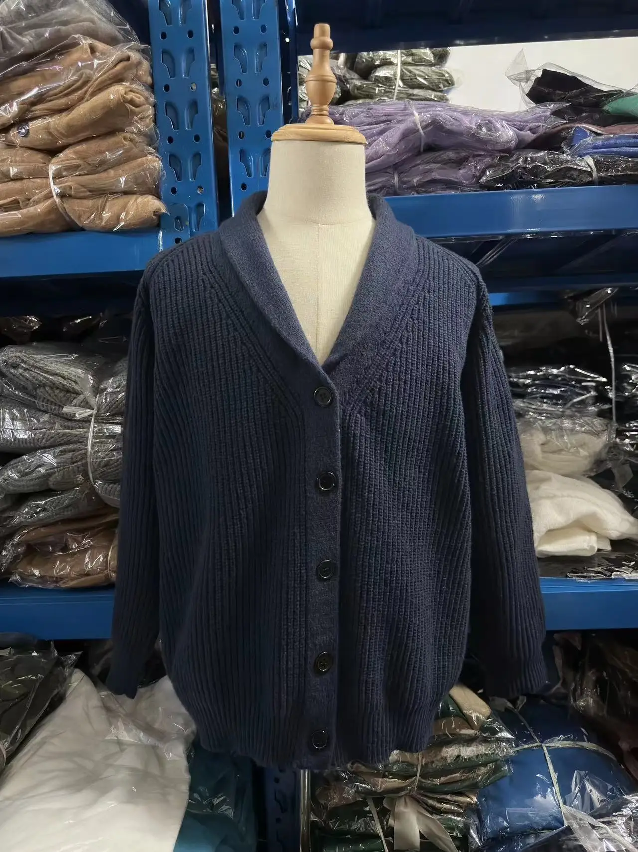 

Men's Thicken Knitted Cardigan Sweater Autumn Winter Fashion Slim Long Sleeve Solid Color Stand-up Collar Knitting Sweater Coat