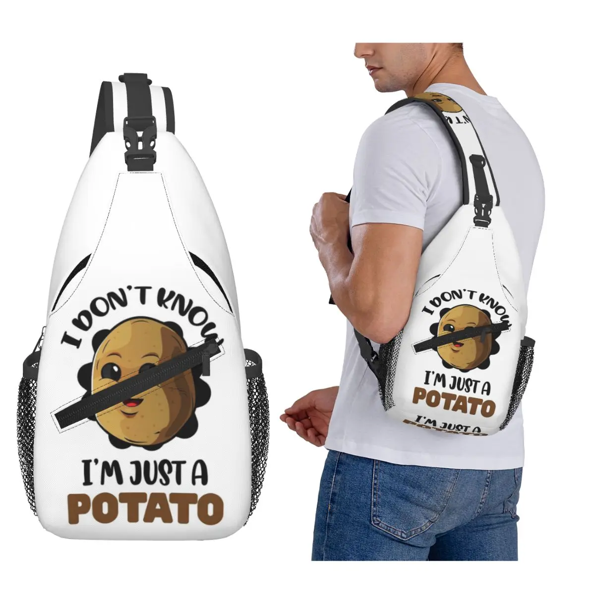 

I Don't Know I'm Just A Potato - Potato Lover Gift Chest Bag Men Sling Crossbody Backpack Chest Bag Daypack Shoulder Bag