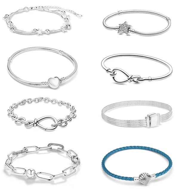MULA Snake Chain Bracelets 925 Sterling Silver Bracelet Fit Original Charms Bead DIY Jewelry Making Women Fashion Dropshipping AliExpress