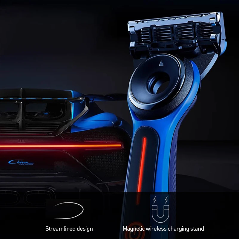 Gillette labs Бритва с подогревом Bugatti Limited Edition, двойные температурные режимы, ультратонкие гибкие лезвия Nanotech FlexDisc, головка