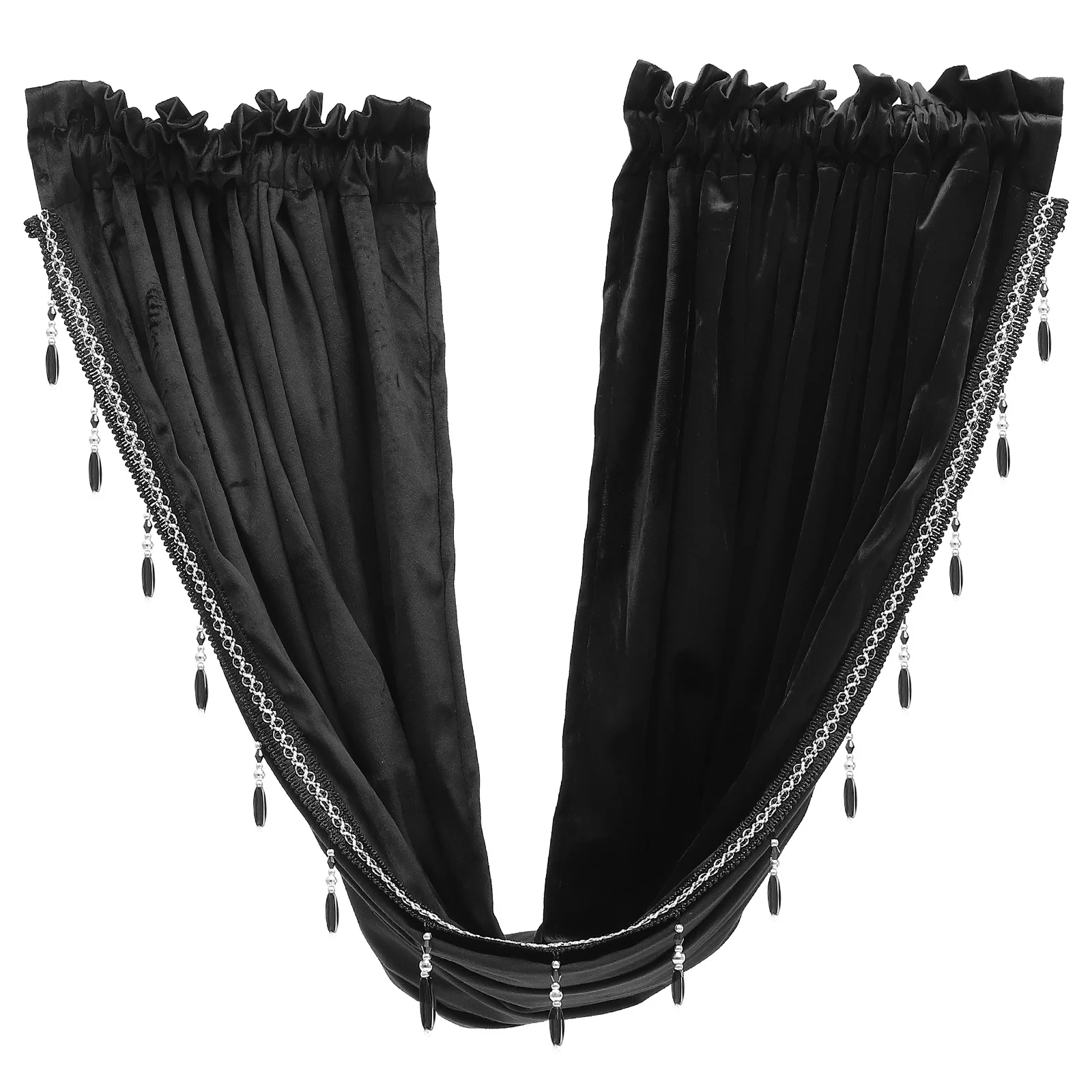 

Exquisite Fringed Curtain Lint Material Decorative Short Curtain for Kitchen Dining Room Window Decor Chic Window Decor