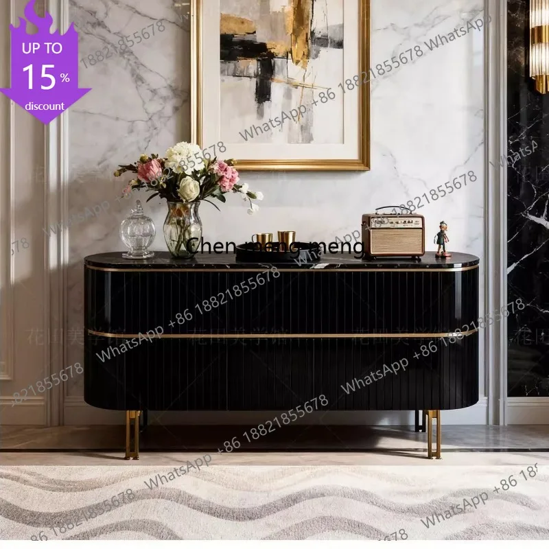 

N178 Dustproof Classic Living Room Cabinets Luxury French Modern Living Room Cabinets Storage Narrow Meuble Rangement