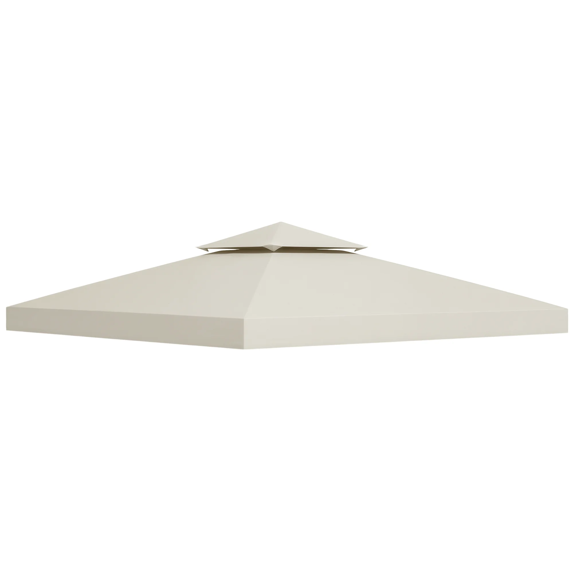 Outsunny Vervangend Dak voor Gazebo, 3x3 M, Vervangende Afdekking met Dubbel Dak, 8 Afvoergaten en UV-Bescherming, Alleen Vervangende Luifel voor Gazebo Paviljoen, Crème