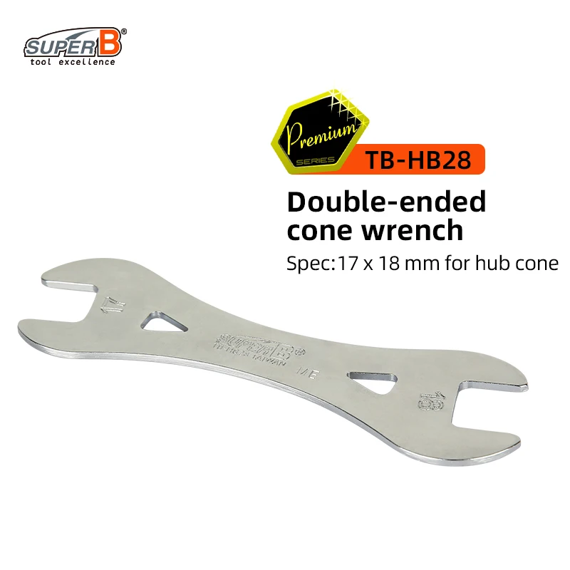 Super B Fiets Reparatie Tool Double Ended Kegelsleutel 13/14/15/16/17/18mm CRMO Staal Stevig en Duurzaam voor Hub Kegel Fietssleutel