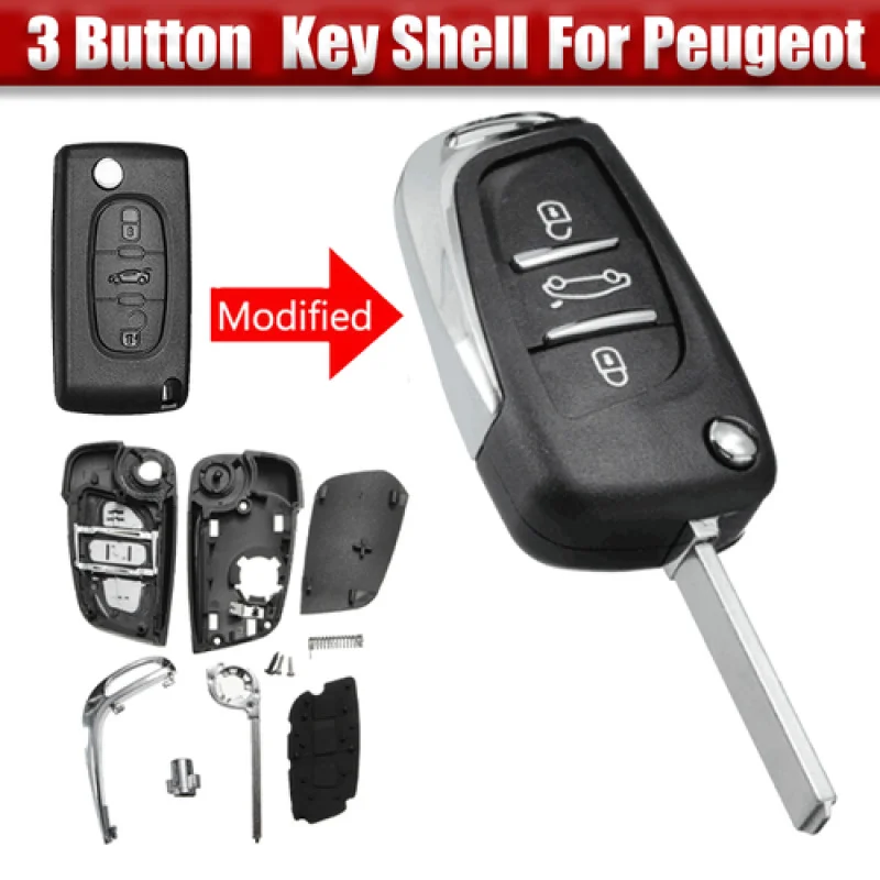 

A+ 1 Pcs Modified Car Key Fob Shell Cover For Peugeot 207 307 308 3008 5008 807 407