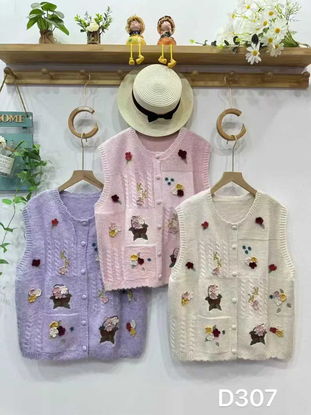 

Зимний жилет Mori Girl 2026, свитера и джемперы для женщин, осенний розовый, бежевый, фиолетовый кардиган без рукавов с цветочной вышивкой ручной работы