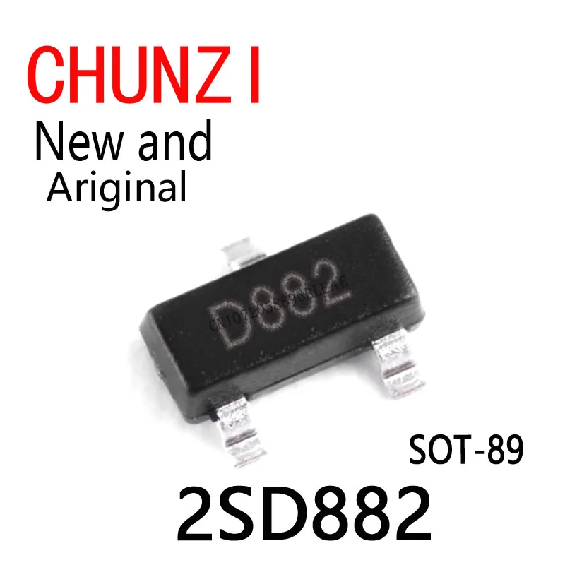 

20 шт. новые и оригинальные SMD-транзисторы 30В/3А/30Вт 882 D882 SOT-89 2SD882