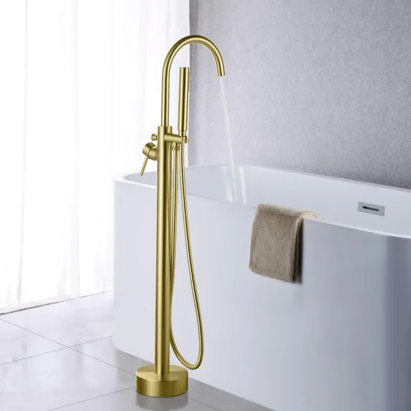 

Freestanding bathtub faucet, bathtub faucet single handle, floor-standing faucet with hand shower