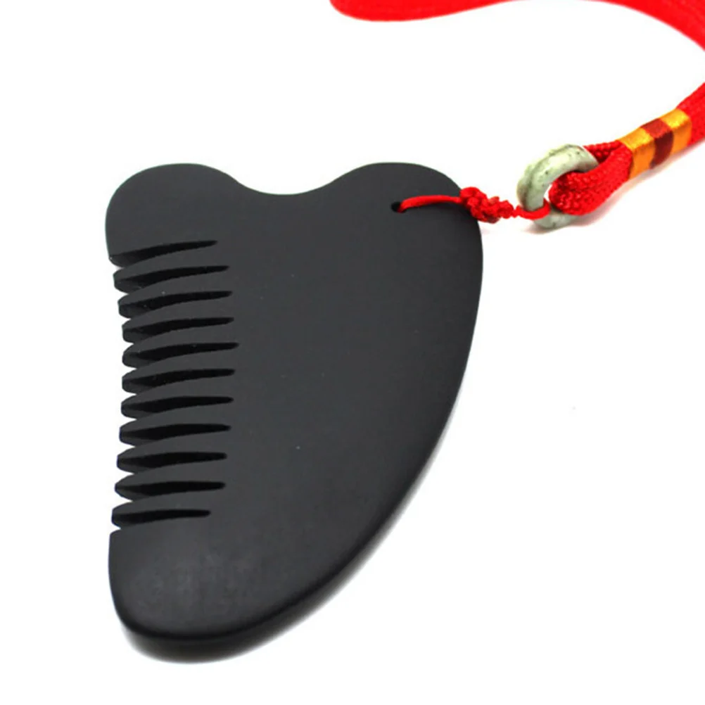 2pcs Natural Stone Needle Massage Comb Black Smooth Edges Portable Hair Comb For Women Men Fine Craftsmanship