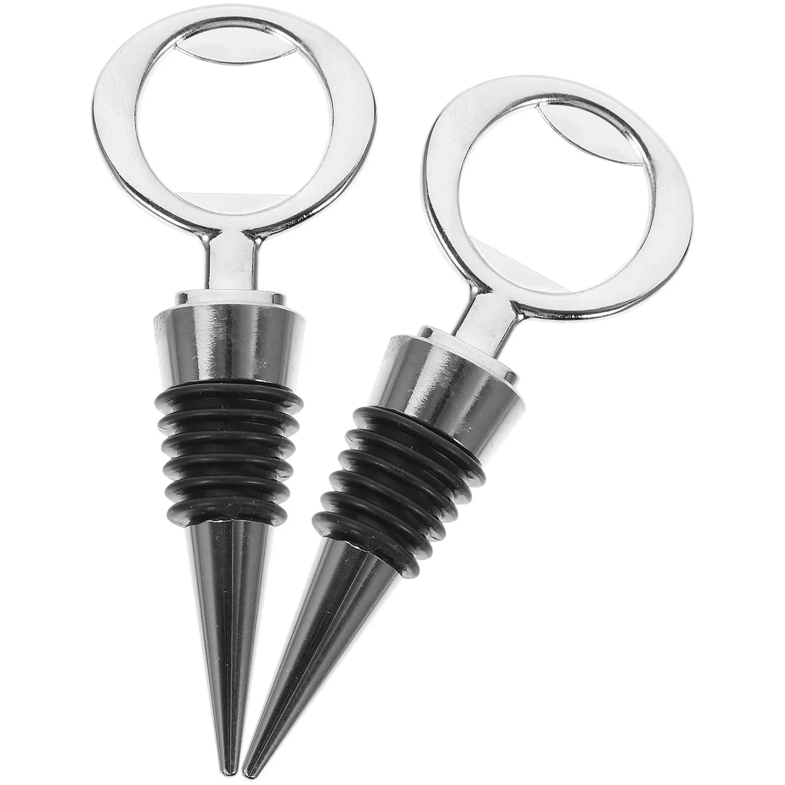 

2Pcs Bottle Stoppers Red Glass Caps Multifunction Reusable Party Supplies Beverage Opener Sealing Plug