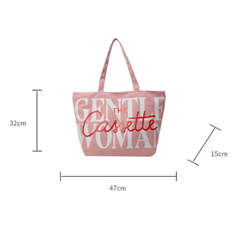 Large Capacity Shoulder Bag Casual Canvas Letter Printing Underarm Bag Gentlewoman Tote Bag Woman Girls