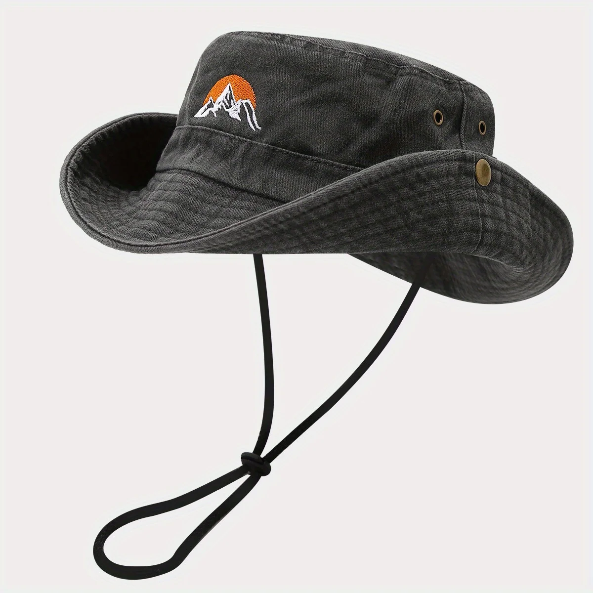 

New Outdoor Sunscreen Sun Hat Women's Tide Jungle Hiking Fishing Shade Mountaineering Hat Men's Embroidered Sun Eaves Hat
