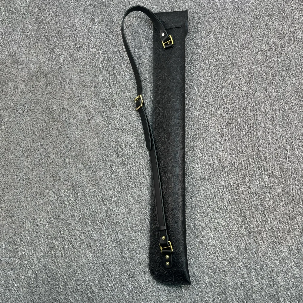 

Hand-Made Genuine Embedded Patten Leather 1Butt 1Shaft Billiard Cue Case Holder