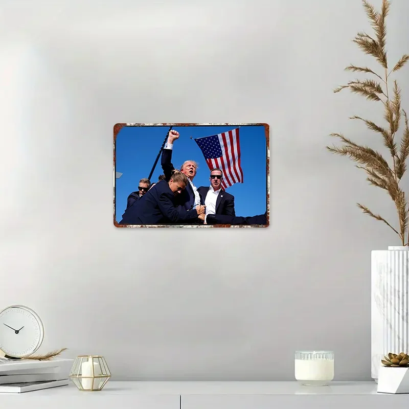 Affiche d'art mural en métal et aluminium pour la décoration intérieure, signe de Trump, être tiré, tout en ultring, un discours