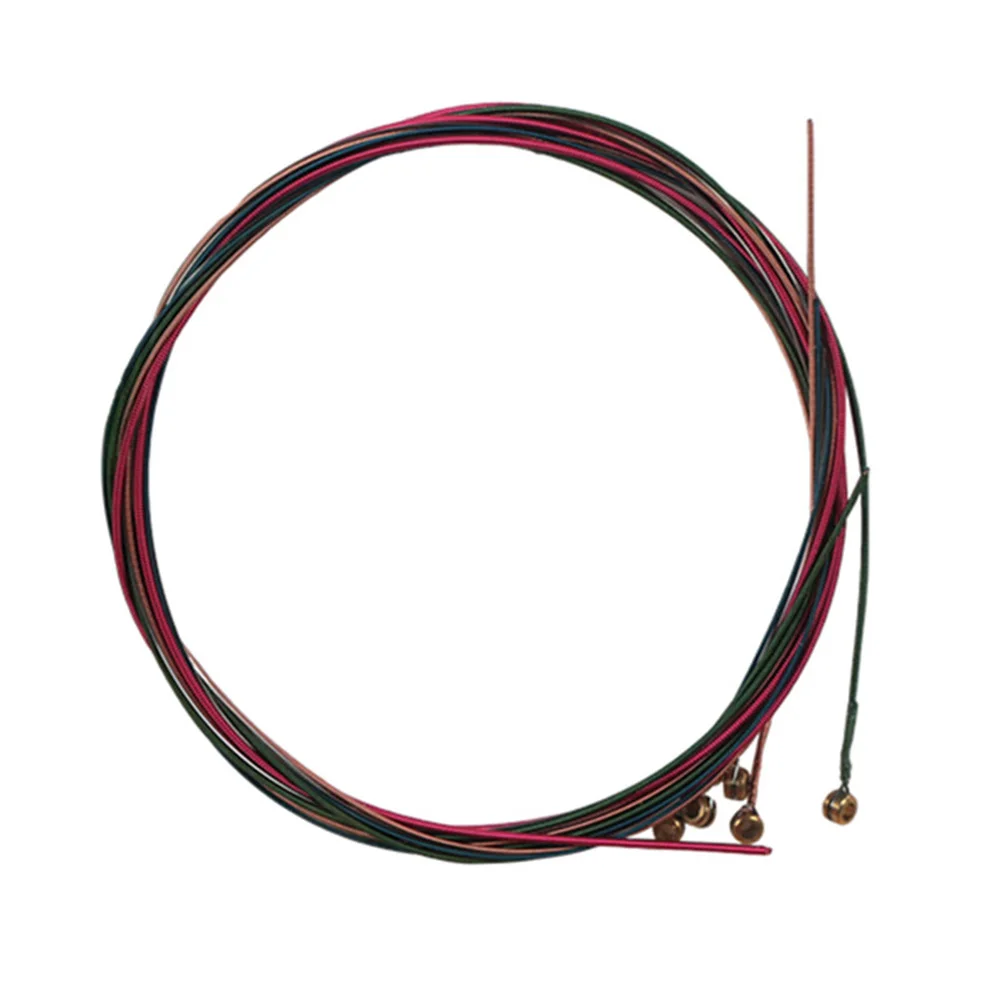 

3 Bags Universal Folk Guitar String Brass Steel Strings for Musical Instruments Guitar Bass (Colorful String)