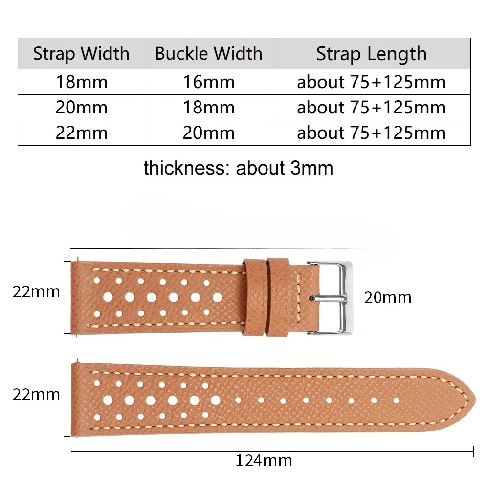18 مللي متر 19 مللي متر 20 مللي متر 22 مللي متر العالمي خمر جلد البقر حزام ساعة اليد مسامية Wtistbelt البني حزام الساعات الرجال اكسسوارات دبوس مشبك 2026