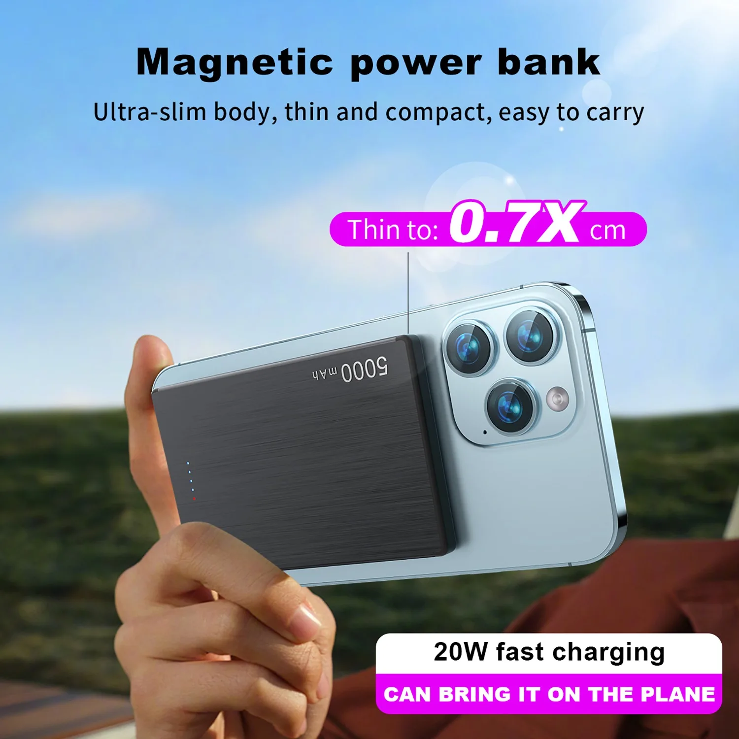 PD20W Magnetic Power Bank Portable Fast Charging External Battery For i Phone 17 16 Xiaomi Spare battery HUAWEI Powerbank
