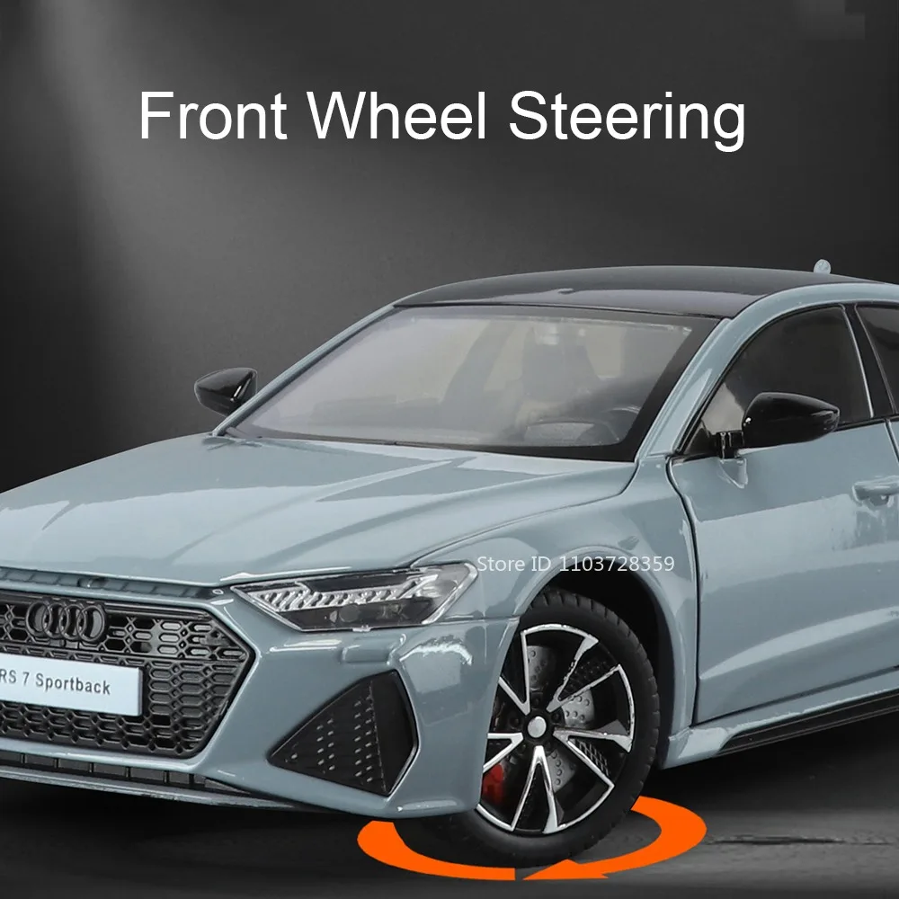 1:24 RS7 A6L modelo de coche de juguete aleación Diecast sonido luz puertas abiertas absorción de impacto tirar hacia atrás decoración vehículos para niños regalos