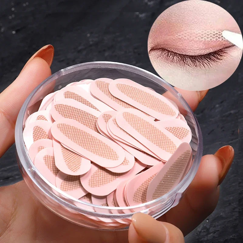 Cinta adhesiva Invisible de doble pliegue para párpados, herramienta de maquillaje, raya transparente, tipo media luna