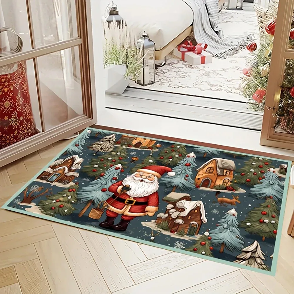 

1pc Christmas Decorative Doormat for Door , Holiday Indoor and Outdoor Rear Front Door Welcome Mat Winter Door Mat.