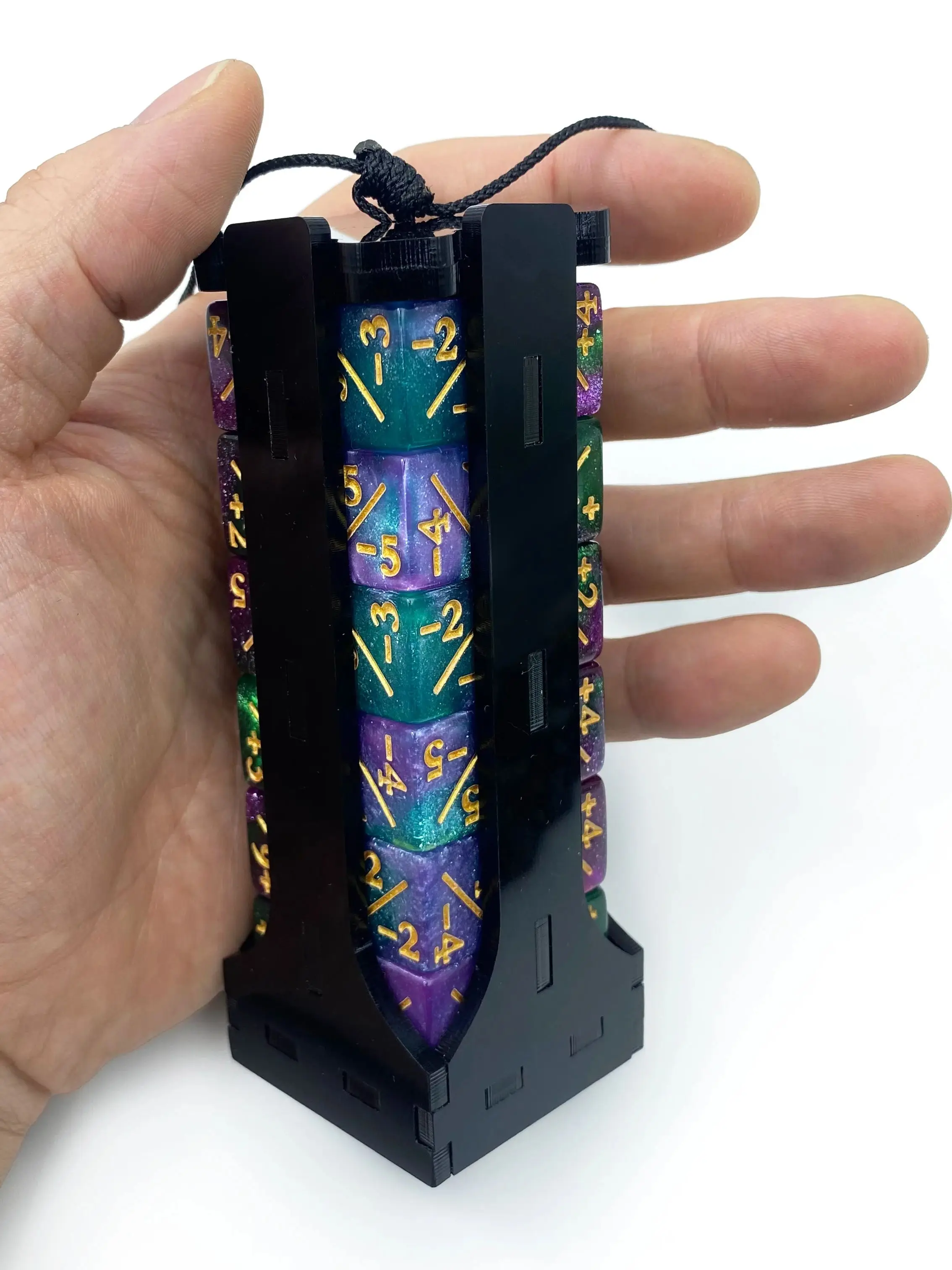 24 dés MTG avec boîte noire, jetons de comptage Life Tokens Negative Plus, accessoires pour jeux de cartes TCG