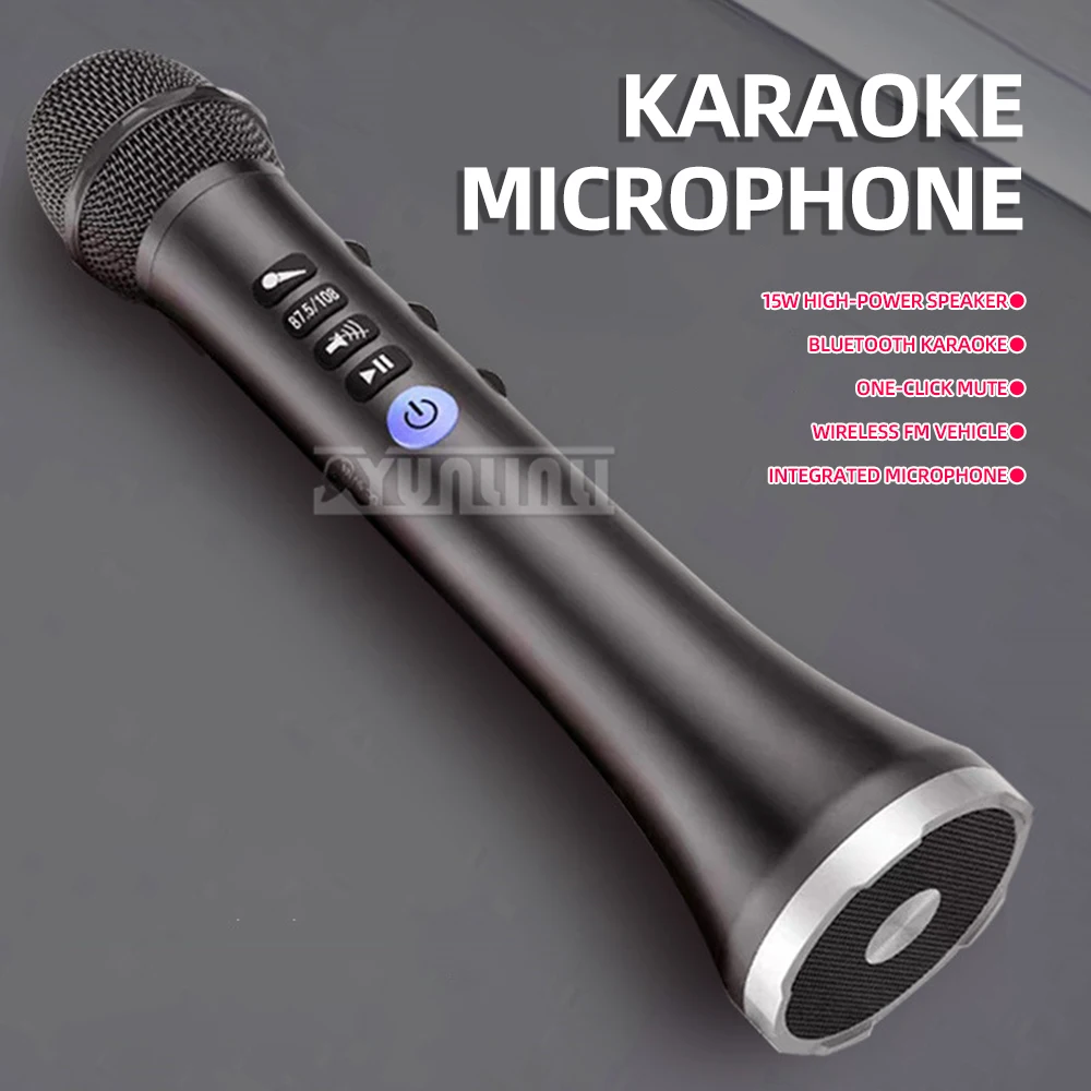 Wireless Bluetooth Karaoke Microphone Portable Home Audio System Mobile Phone Singing Mic with Integrated Sound Quality
