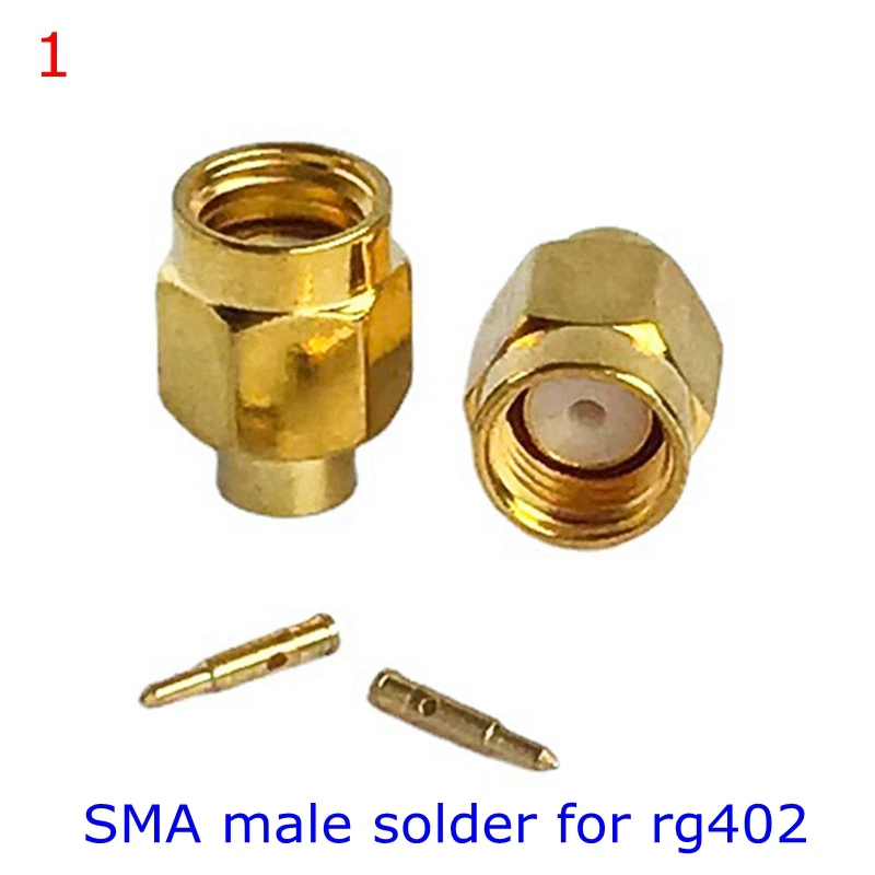 10pcs/lot SMA Male RF Connector RP-SMA Male Jack Plug 90 Degree Right Angle Center Solder Semi-Rigid for RG402 Brass Gold Plated