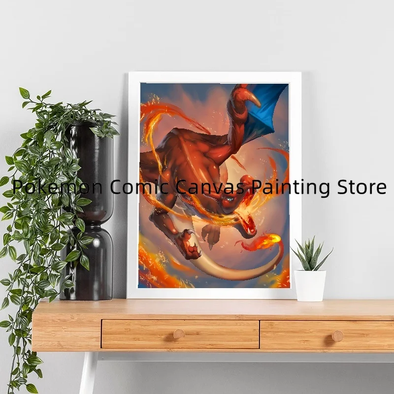 Pokémon Charmander Charizard Art Wall Paintings Stickers and Posters Painting Canvas Room Decor Baby Room Children's Gift